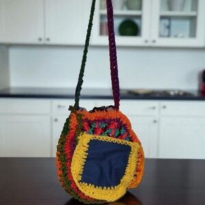 Multicolor Crochet Crossbody Bag